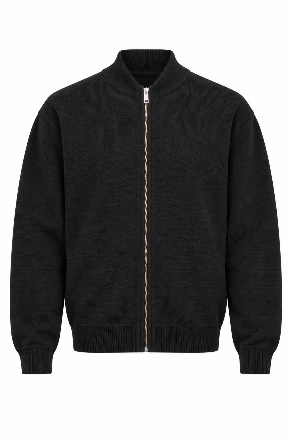 Maglia Full Zip Nera Sartoriale