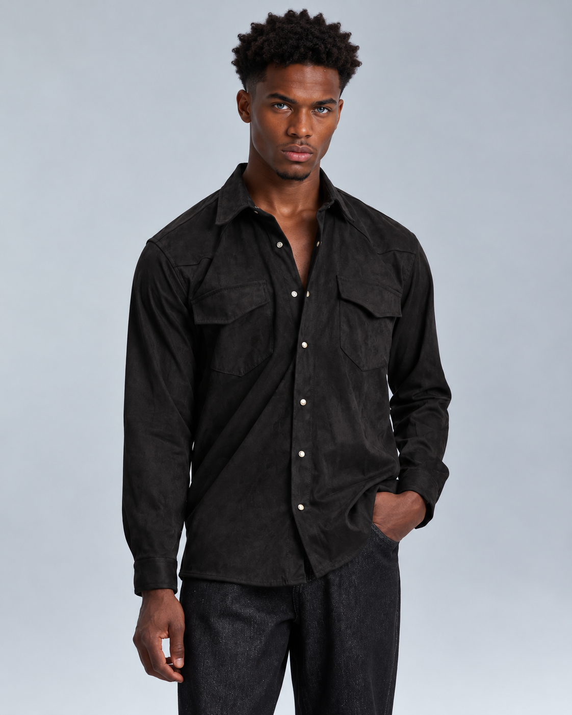 Camicia Suede Nera