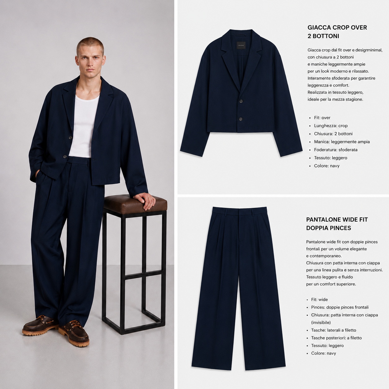 Cordset Roma Blu navy
