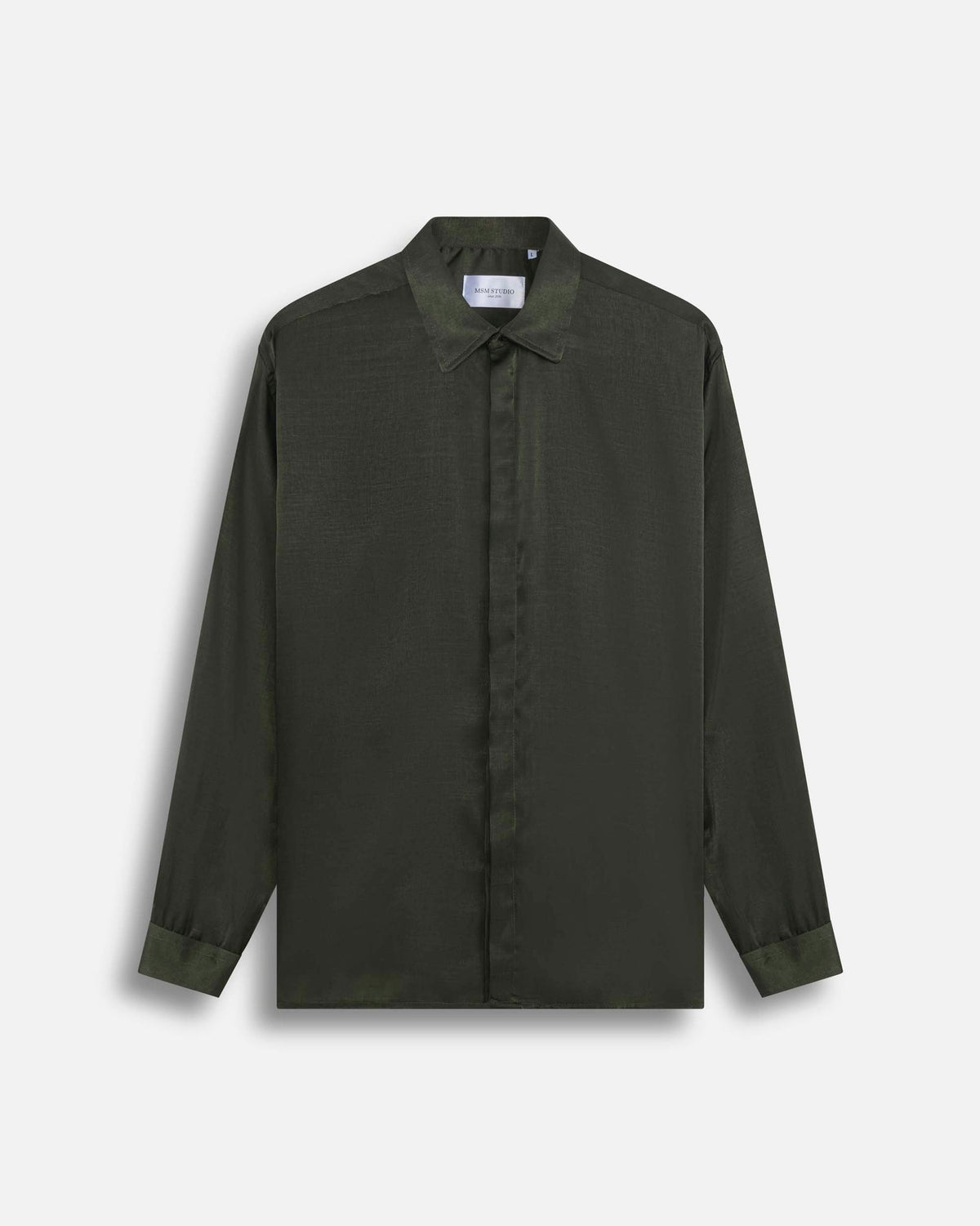 Camicia Effetto Seta Verde Scuro
