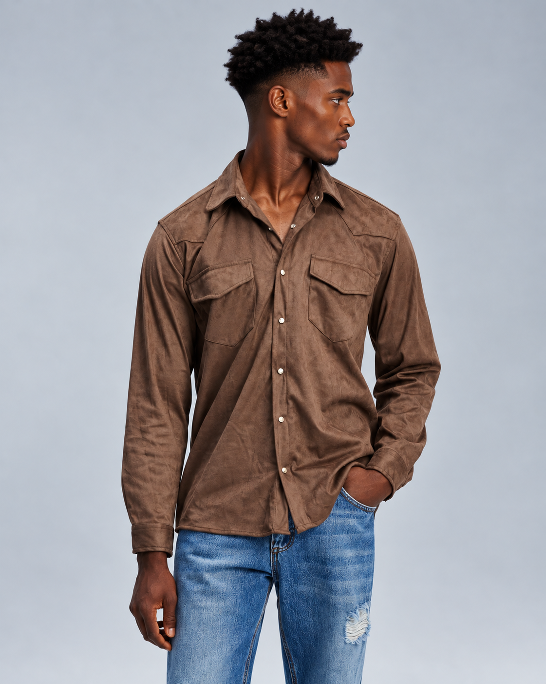 Camicia Suede Tabacco