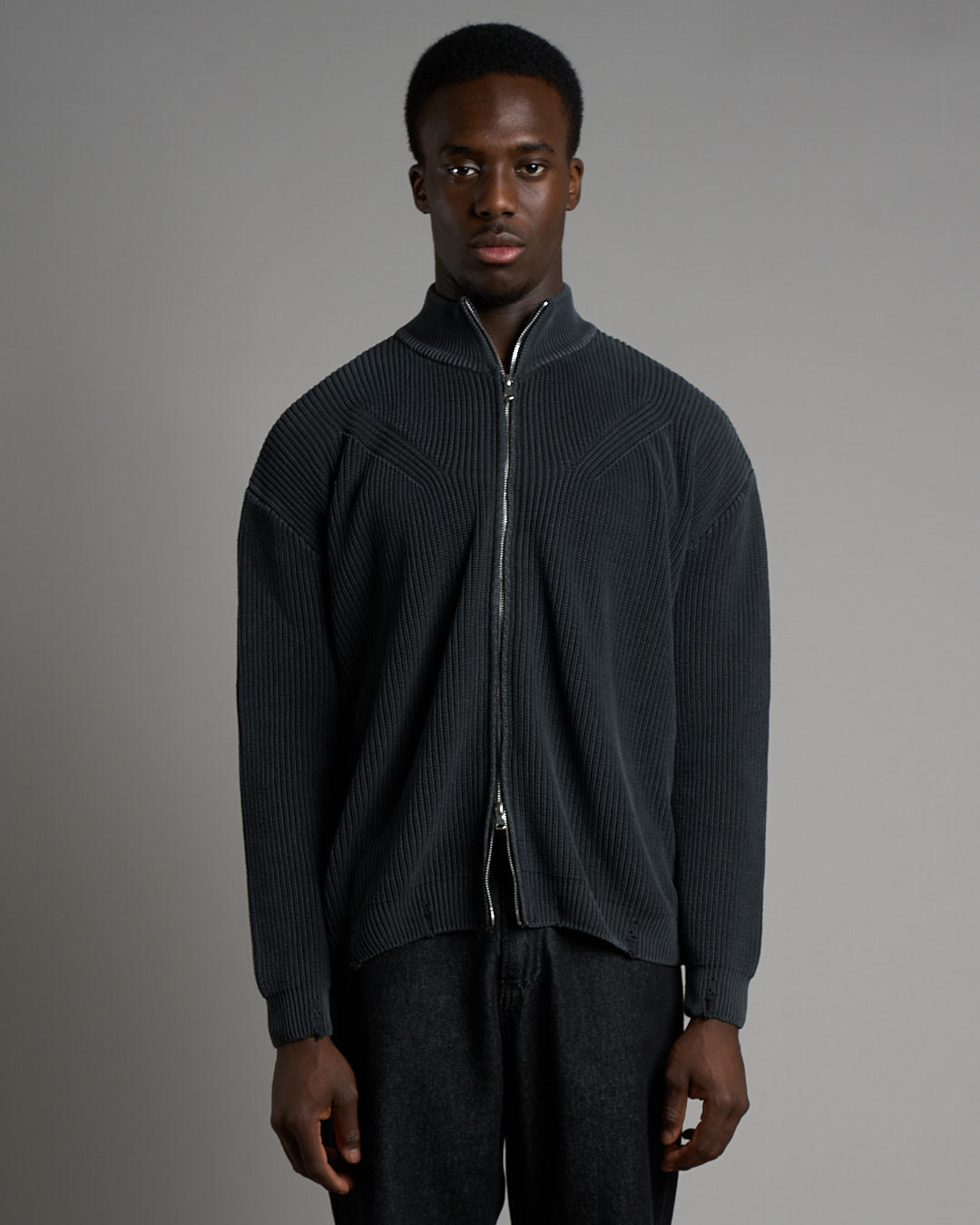 Maglia con zip effetto old