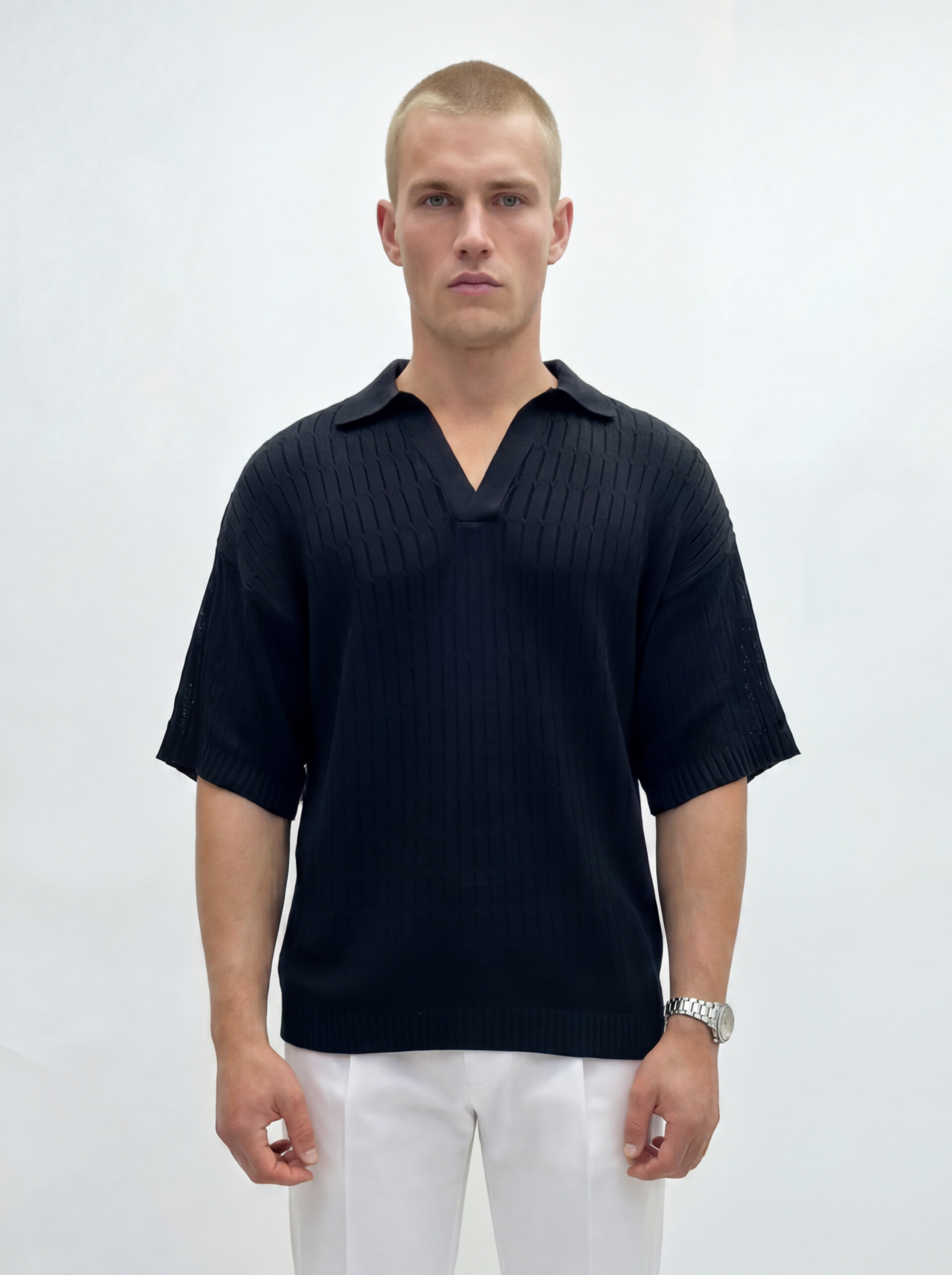 Polo ‘’ Robin ‘’ V Neck Nera