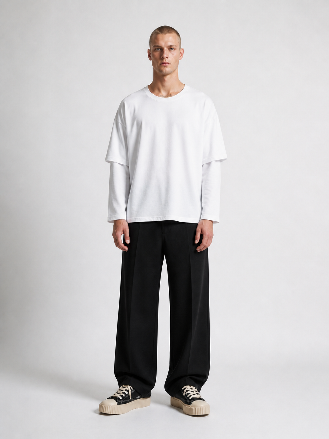 Longsleeve Manica Doppiata Bianca