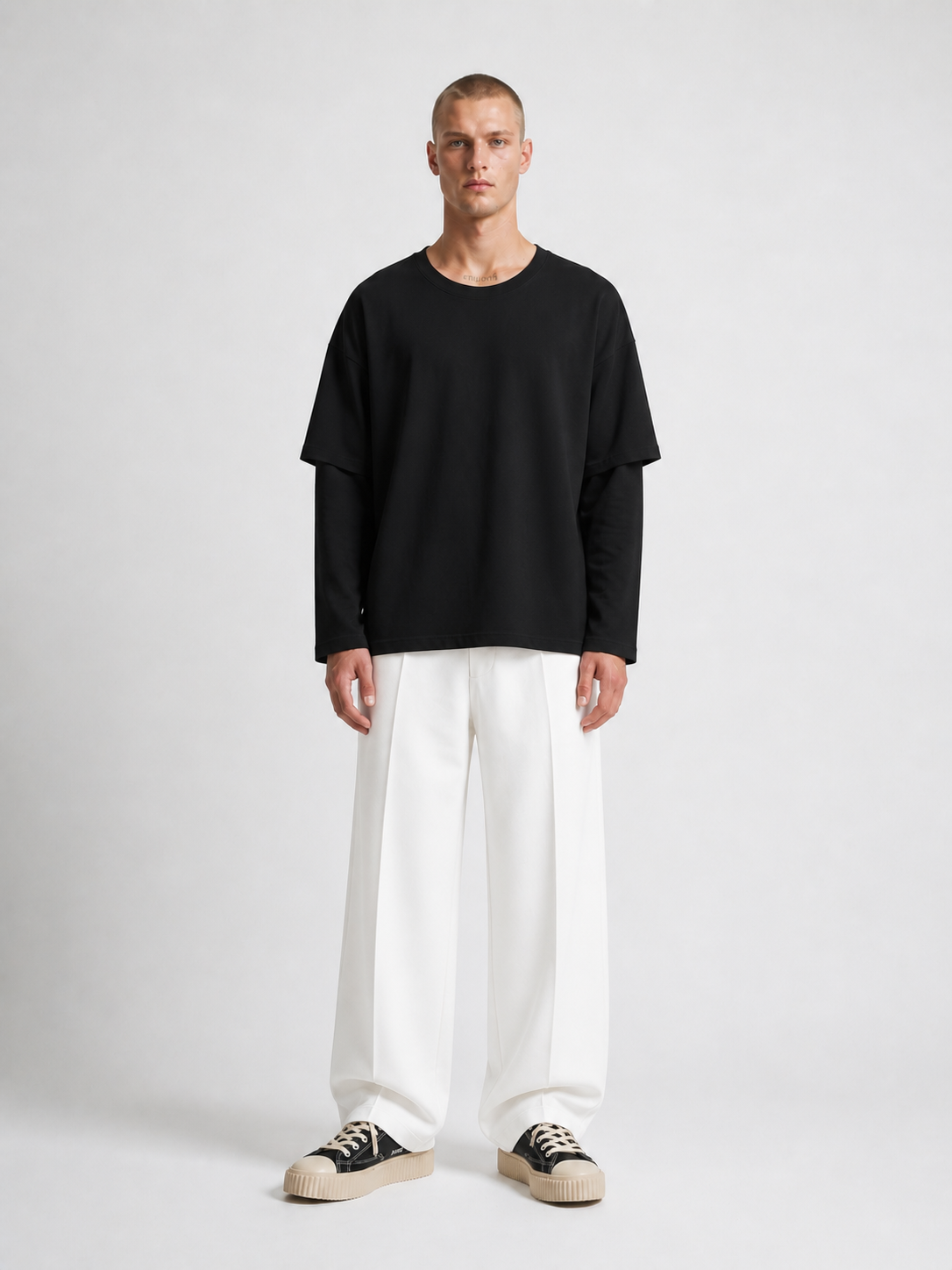 Longsleeve Manica Doppia Nera