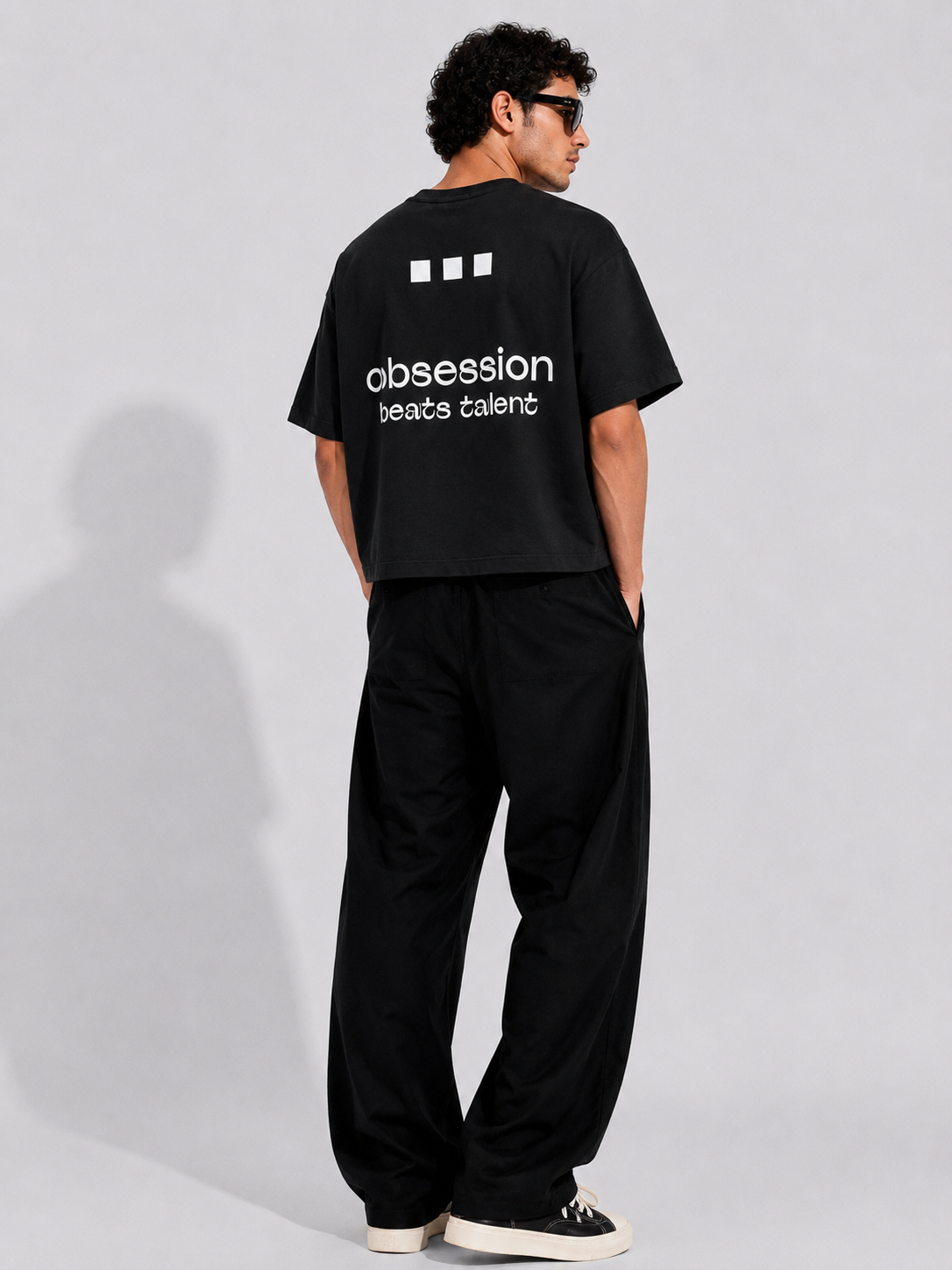 T-shirt - Obsession beats Talent nera