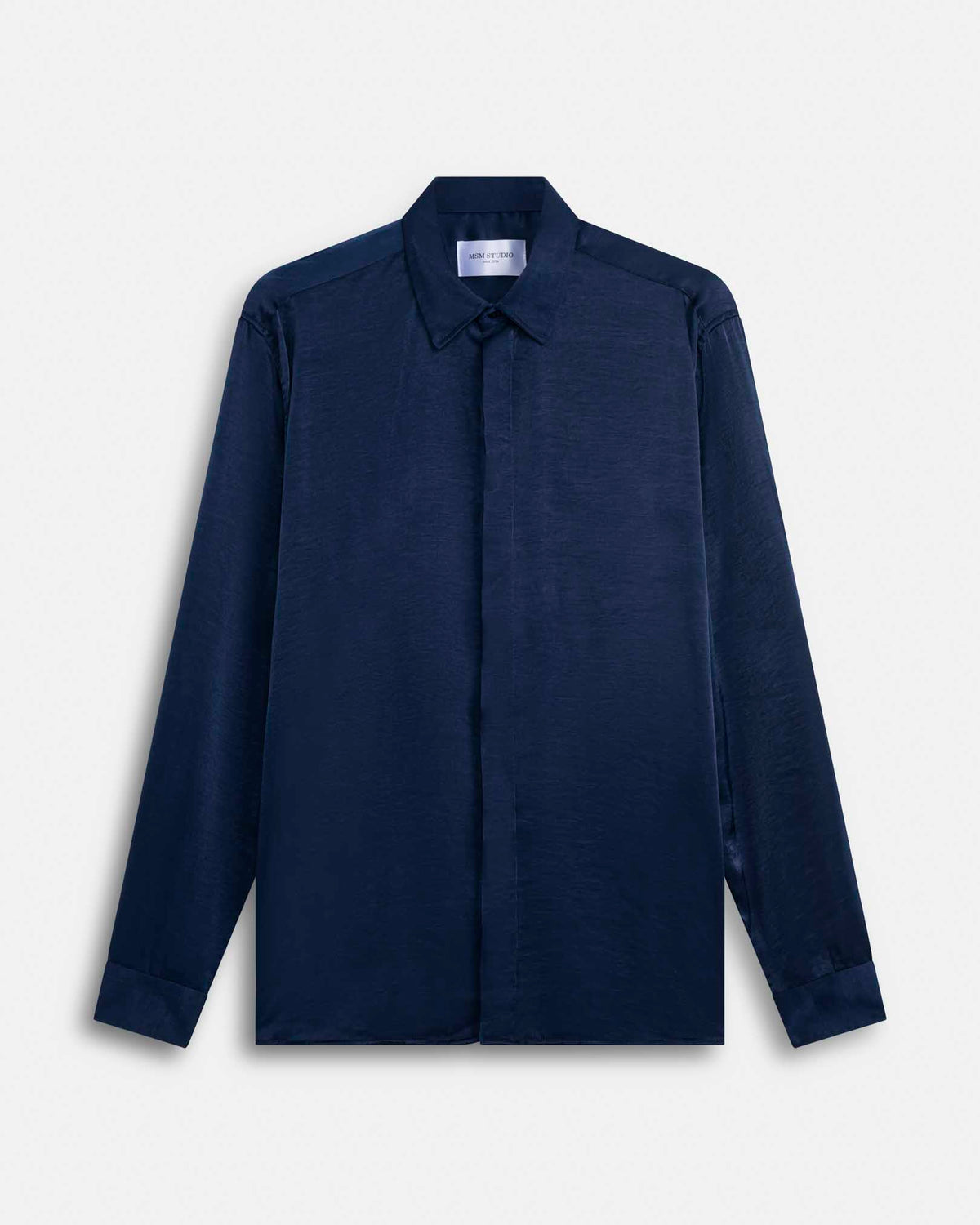 Camicia Effetto Seta Blu
