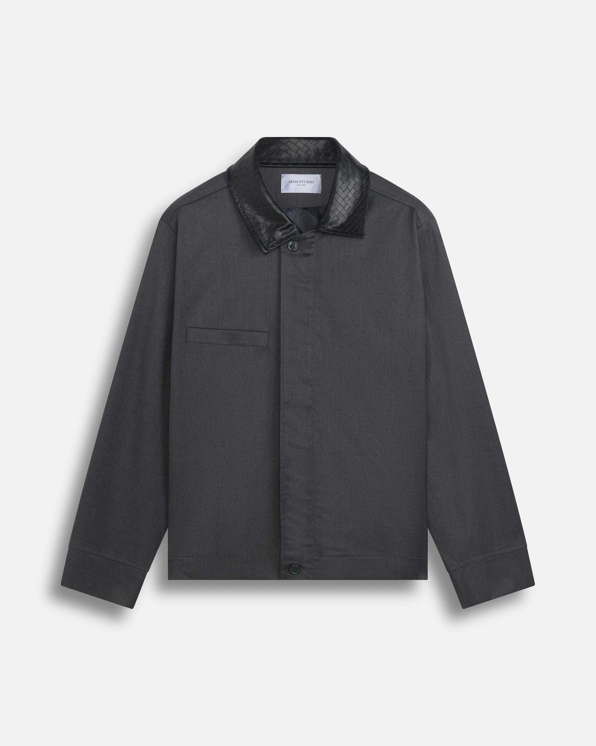 Jacket Con Colletto Contrast in pelle