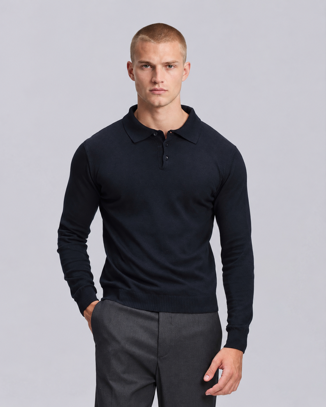 Polo 3 Bottoni Blu
