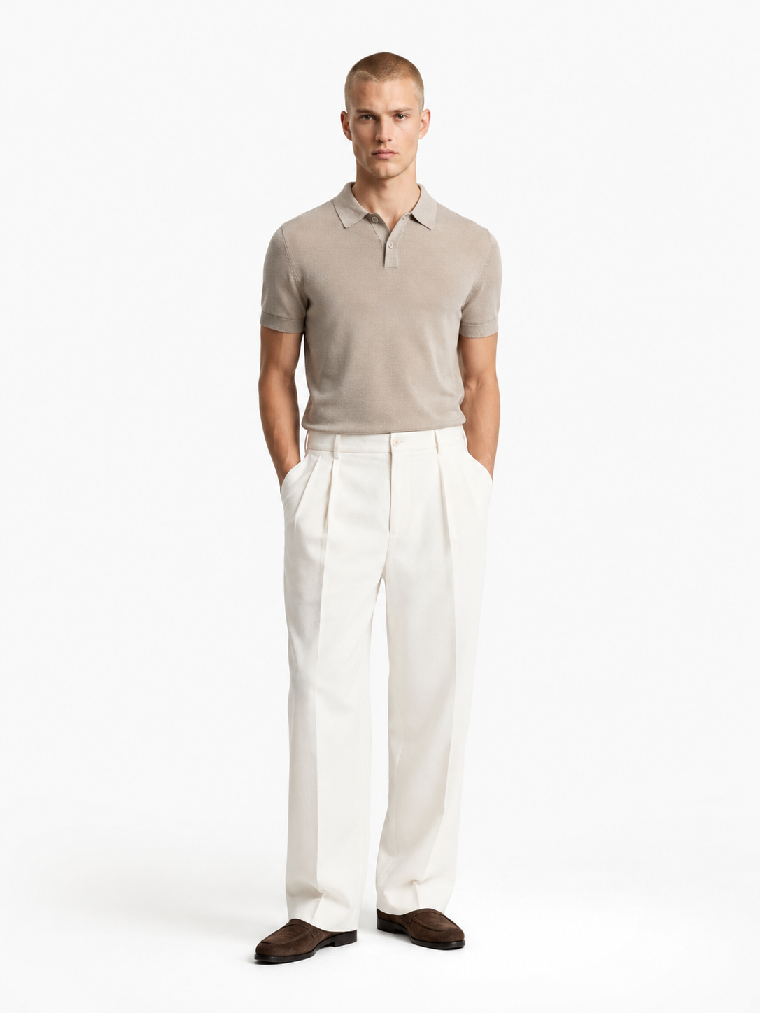 Polo 2 Bottoni Classic Beige