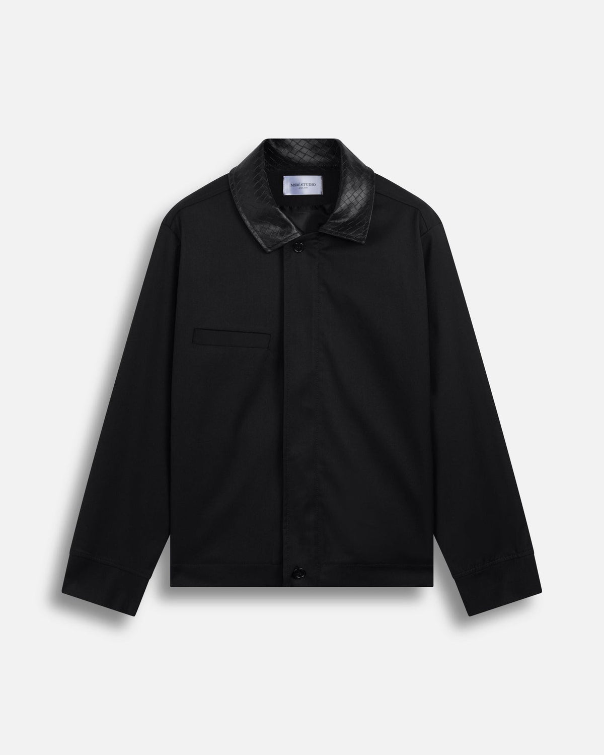 Jacket con Colletto Constrast in pelle