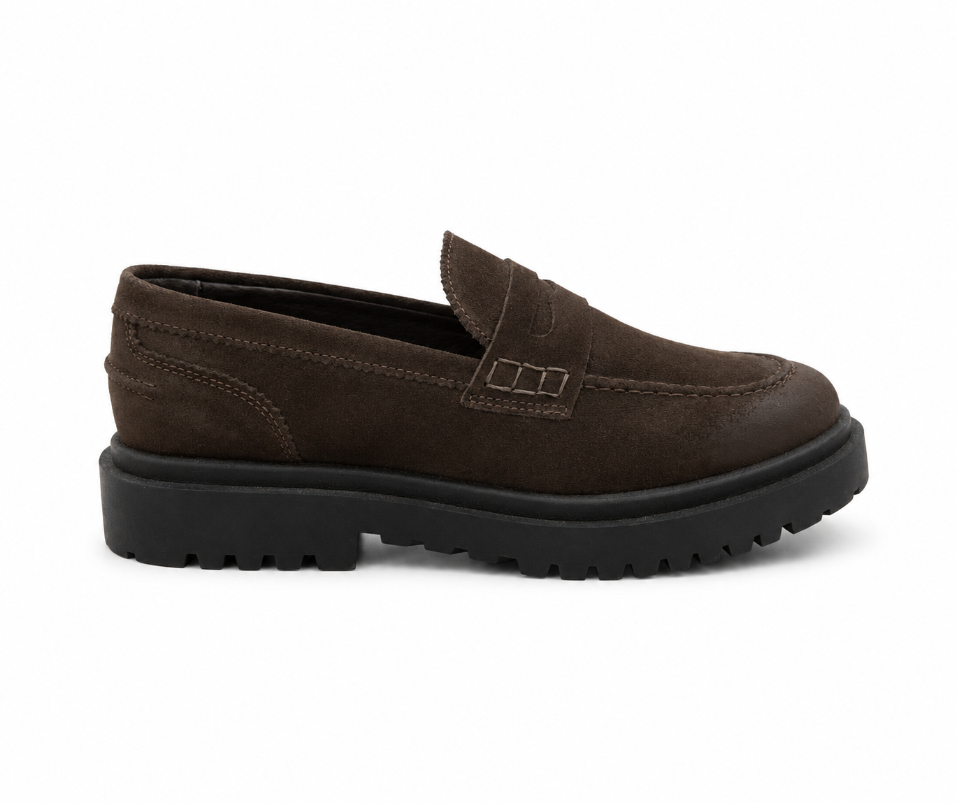 Mocassino Suola Alta Scamosciato Marrone
