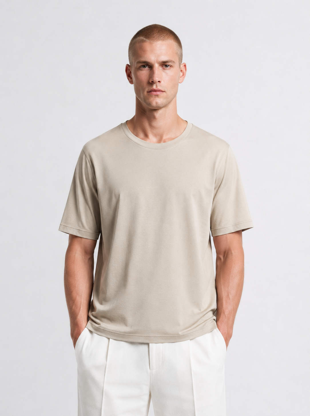 T-shirt Filo Di Scozia Beige