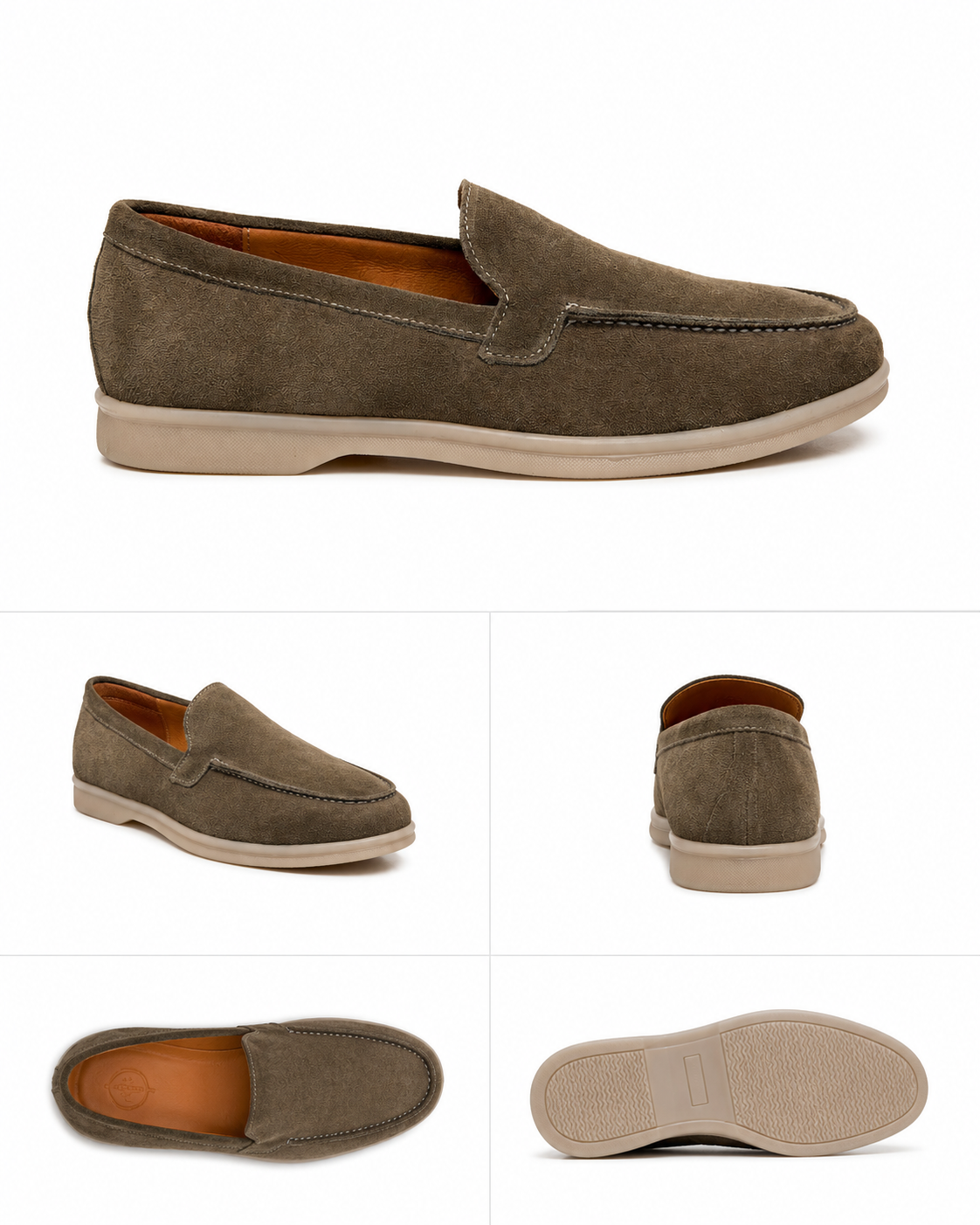 Mocassino In Camoscio Taupe