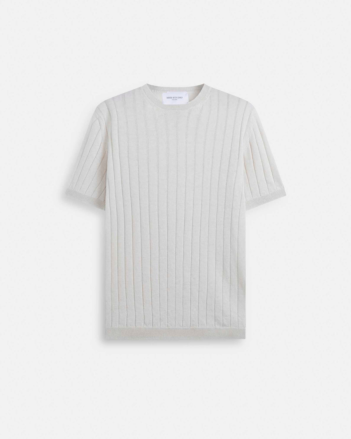 T-shirt in filo a coste Bianca