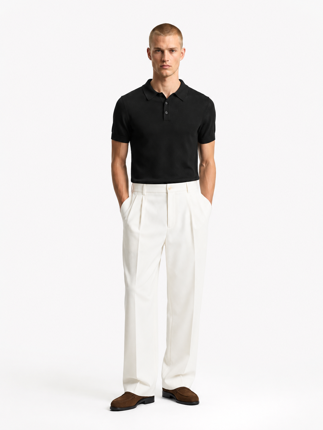 Polo 2 Bottoni Classic Nera