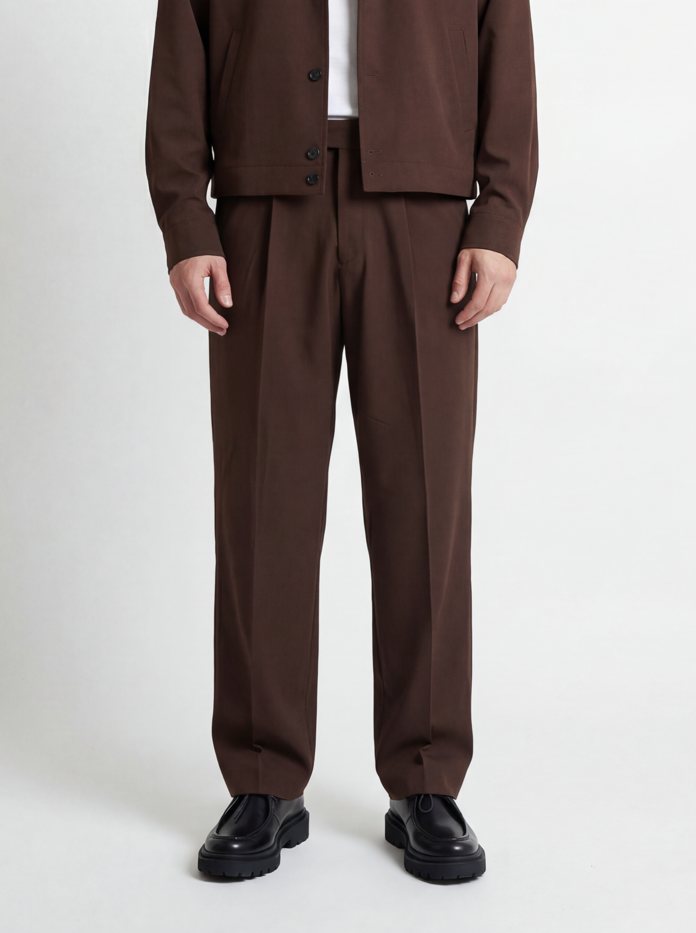 Pantalone Strutturato 1 Pinches ‘’ Core ‘’ Marrone