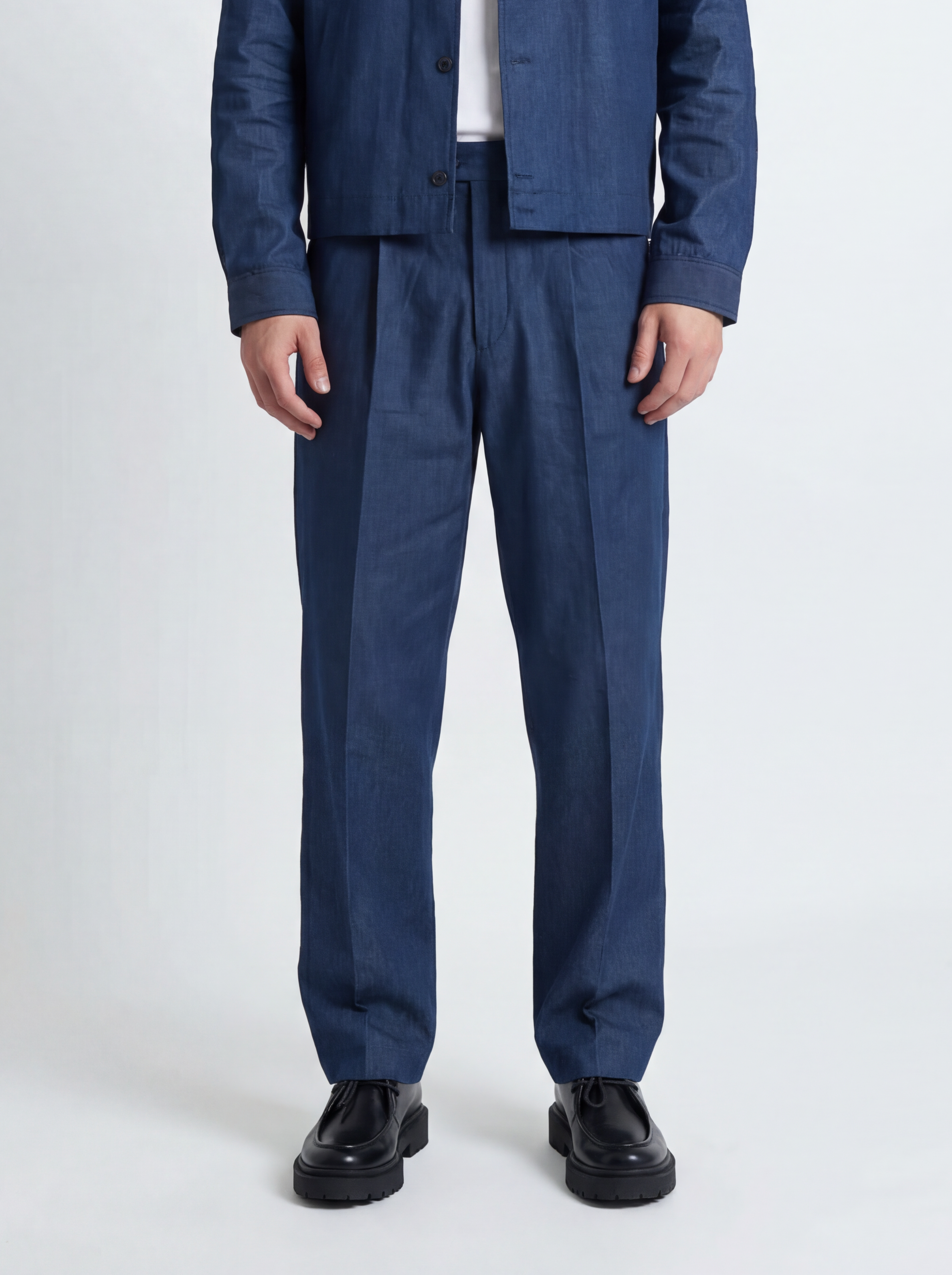 Pantalone Strutturato 1 Pinches ‘’ Core ‘’ Blu Denim