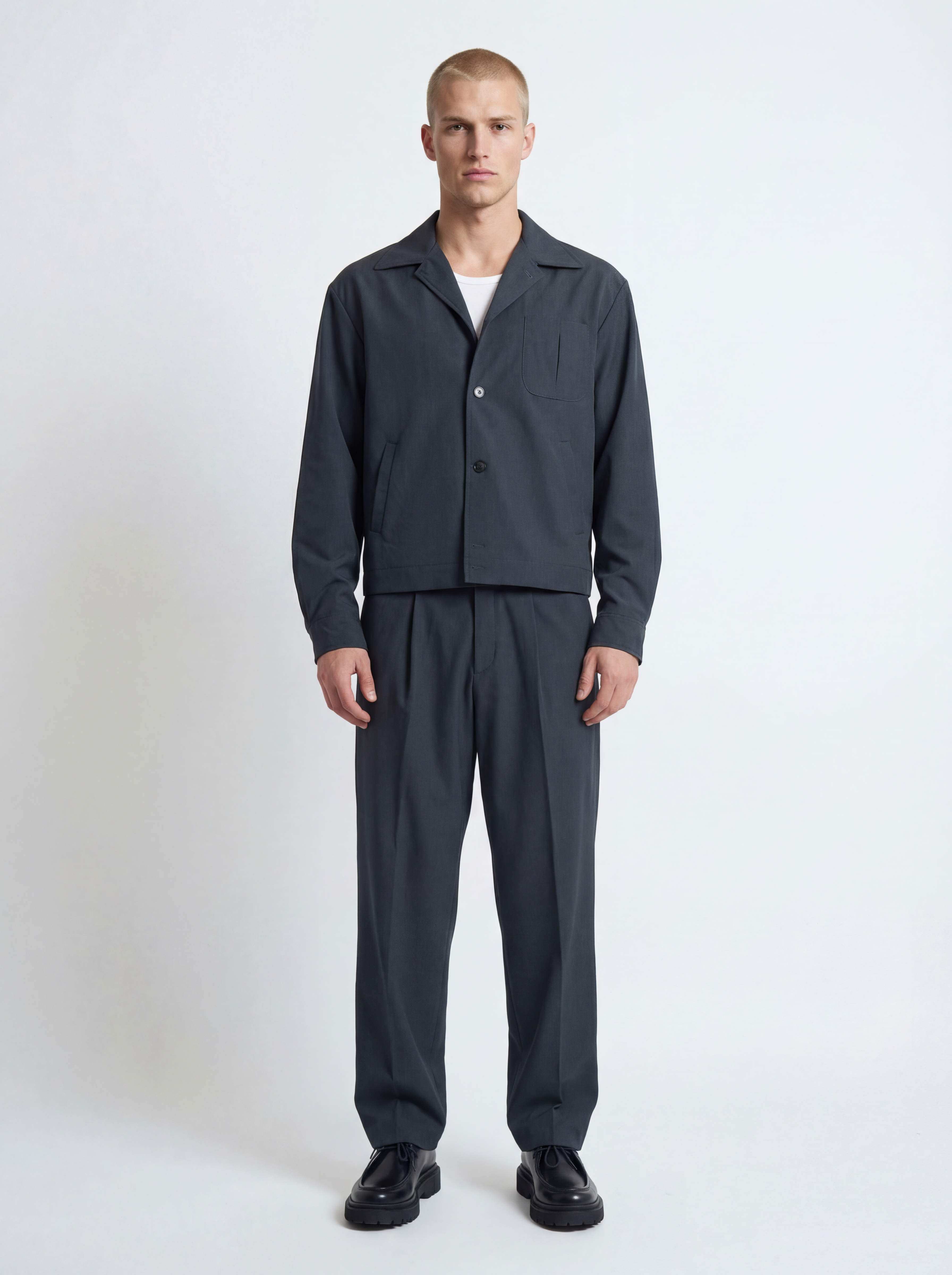 Pantalone Strutturato 1 Pinches ‘’ Core’’ Blu Antracite