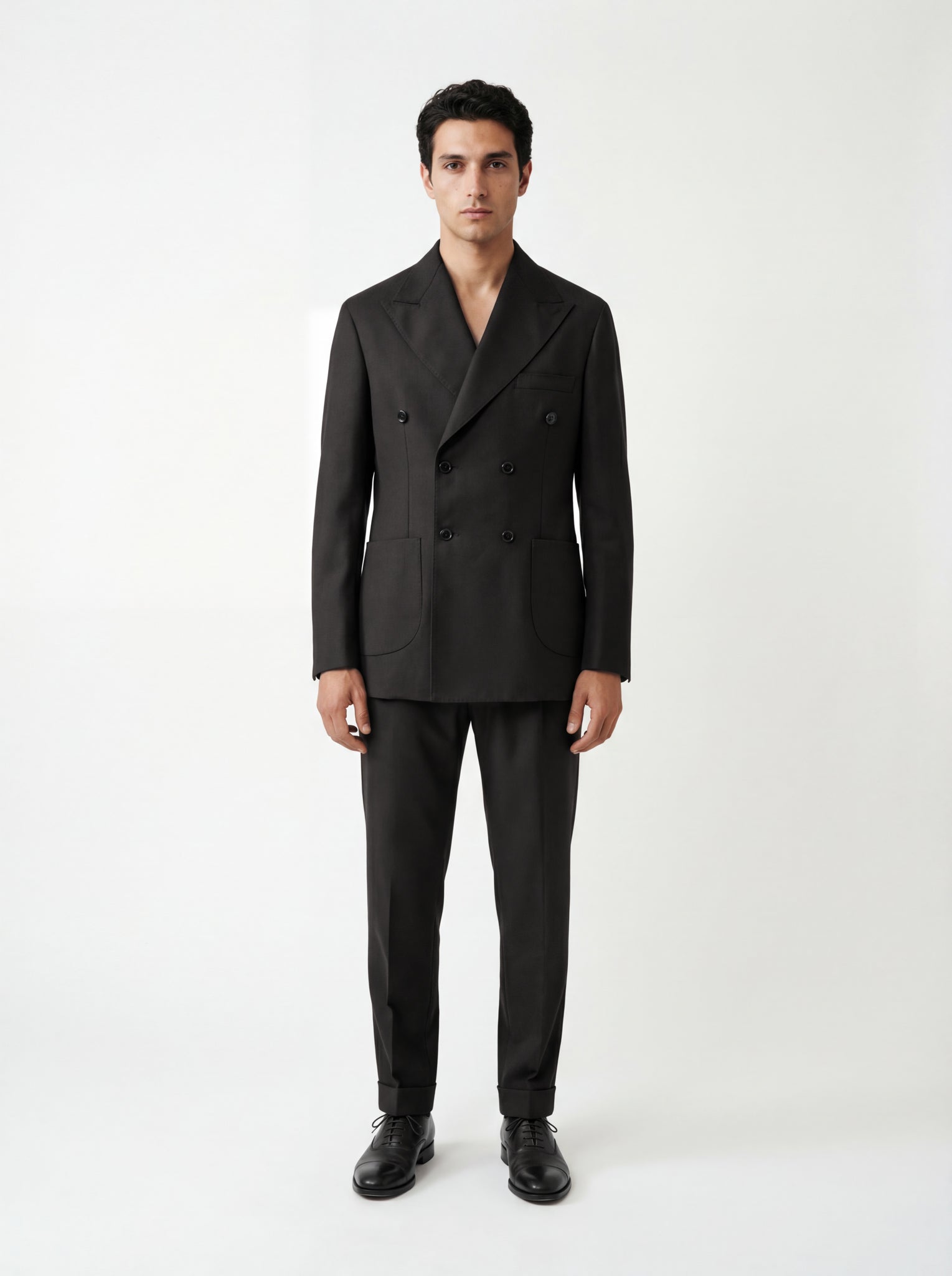 Abito Doppiopetto Nero Regular