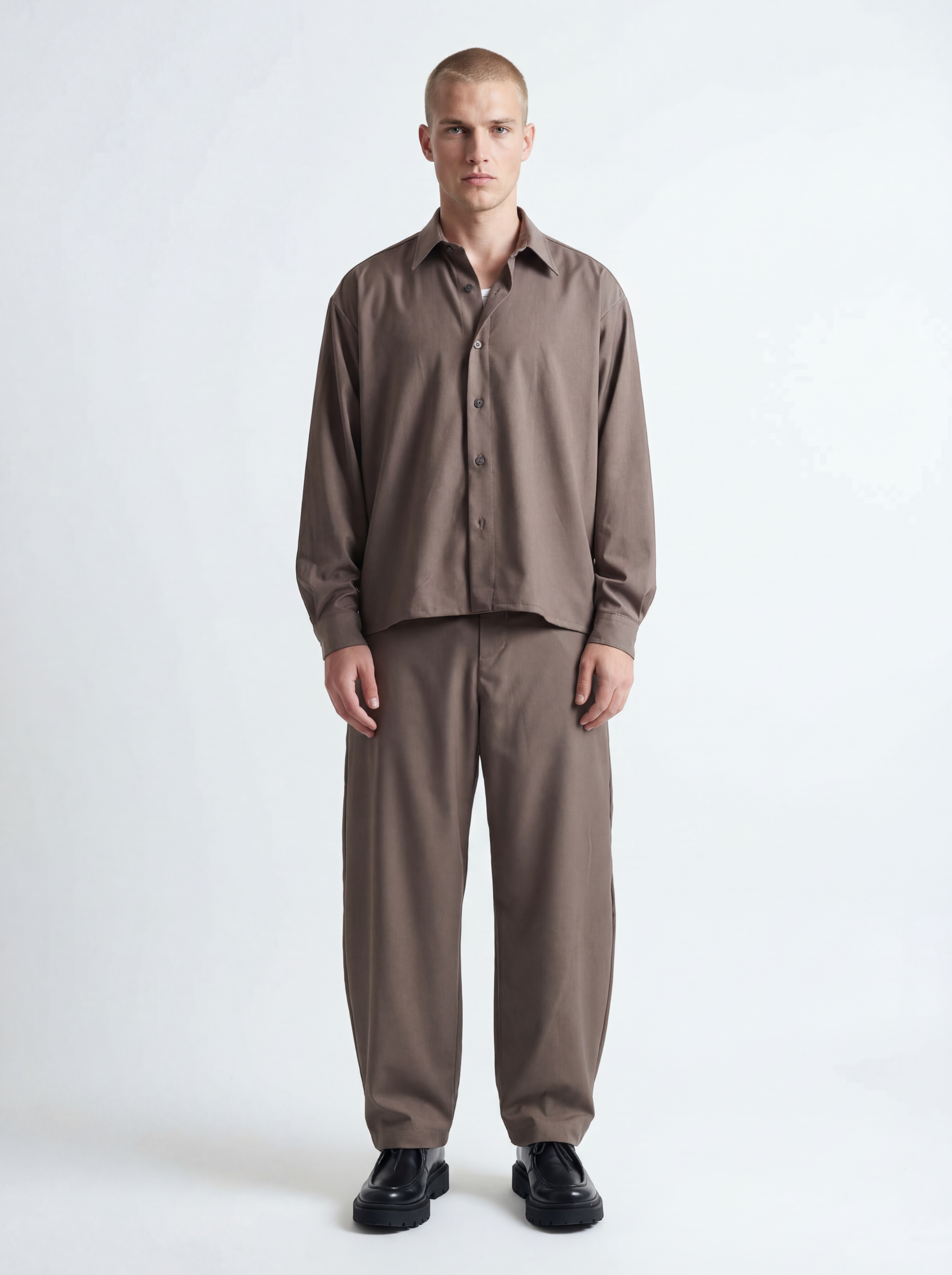 Camicia Crop ‘’ Core ‘’ Tortora