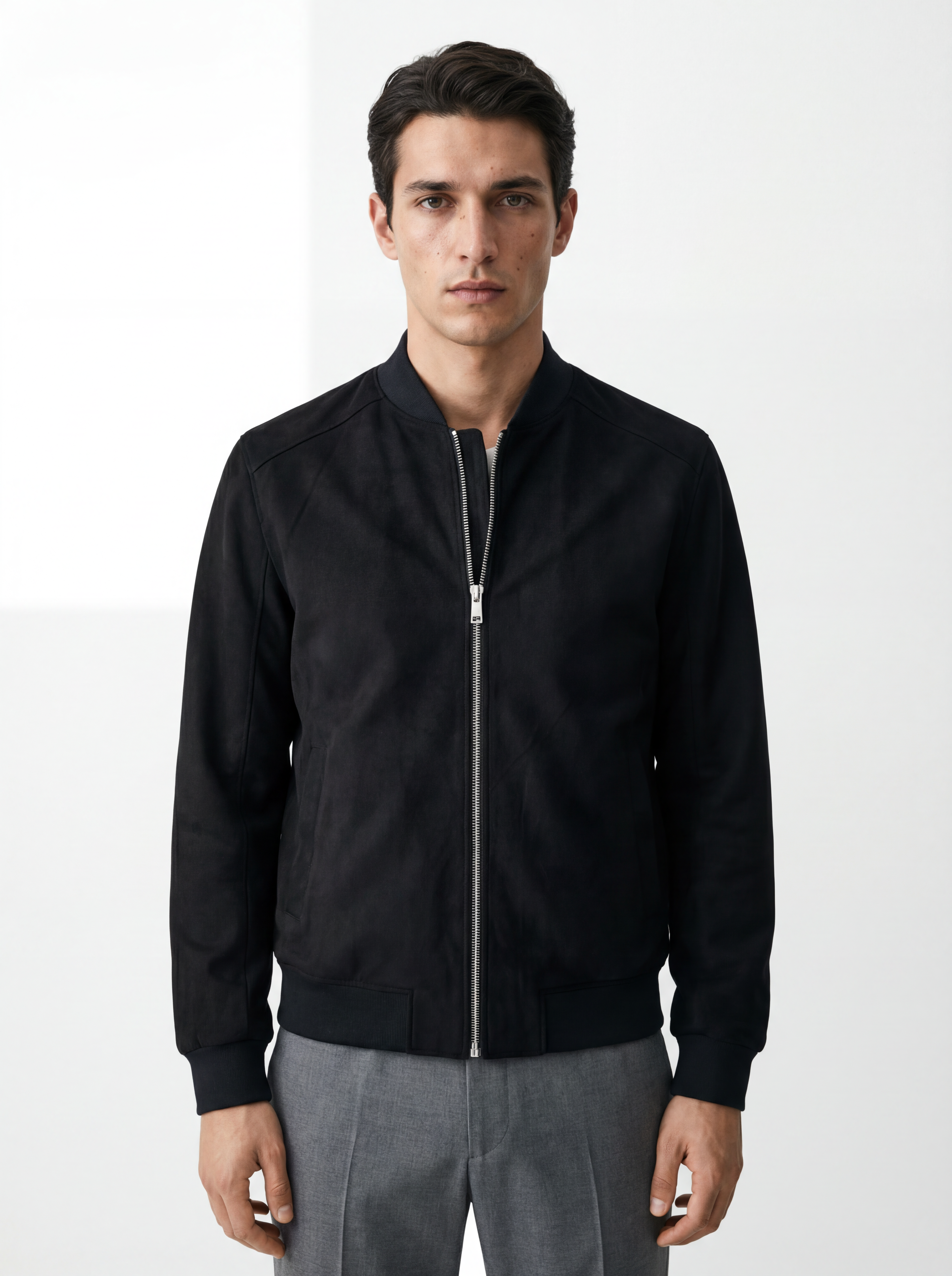 Jacket Bomber Camoscio Nera