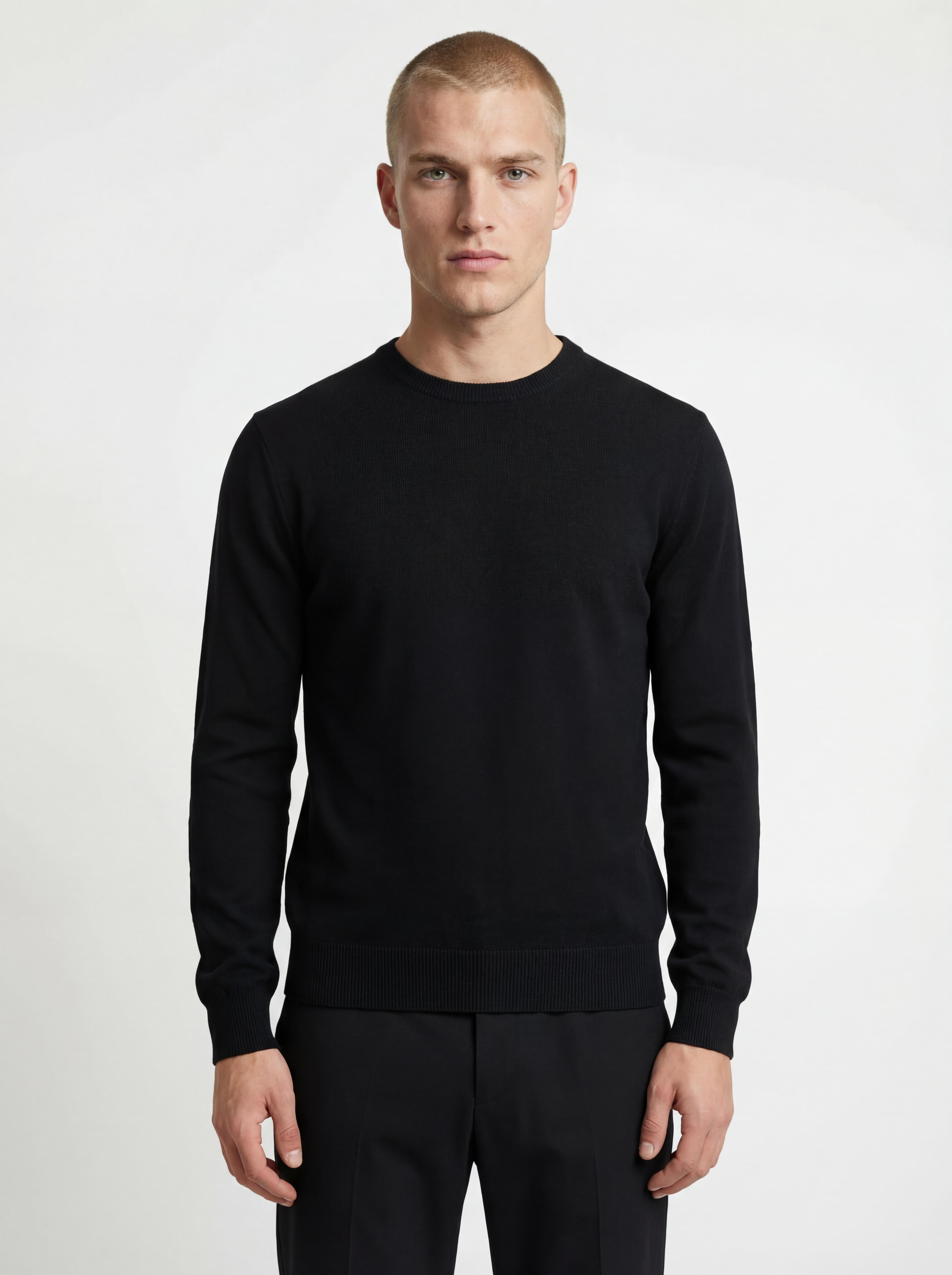Pullover Girocollo Sartoriale Nero
