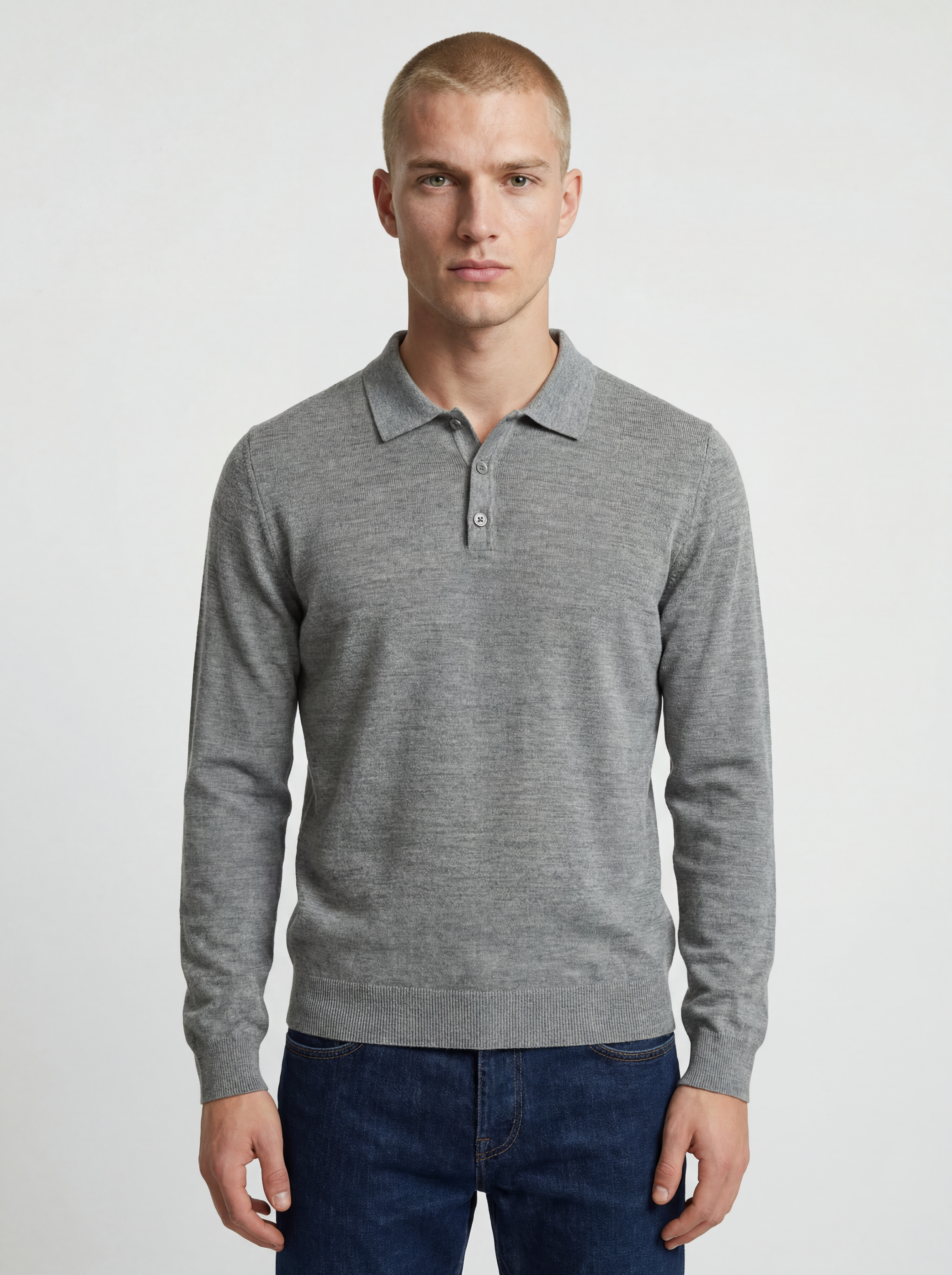 Polo sartoriale 3 Bottoni Grigia