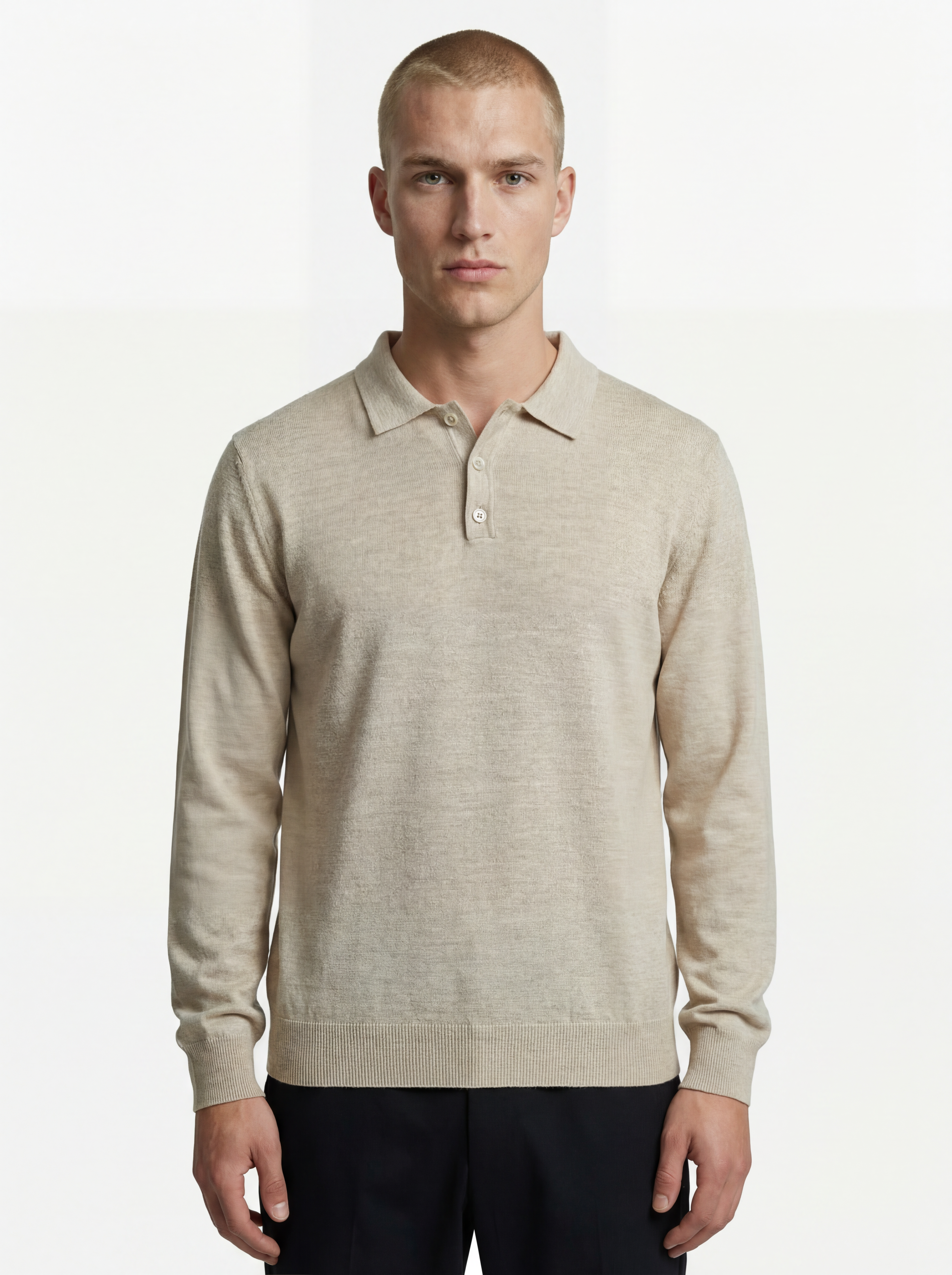 Polo Sartoriale 3 Bottoni Beige