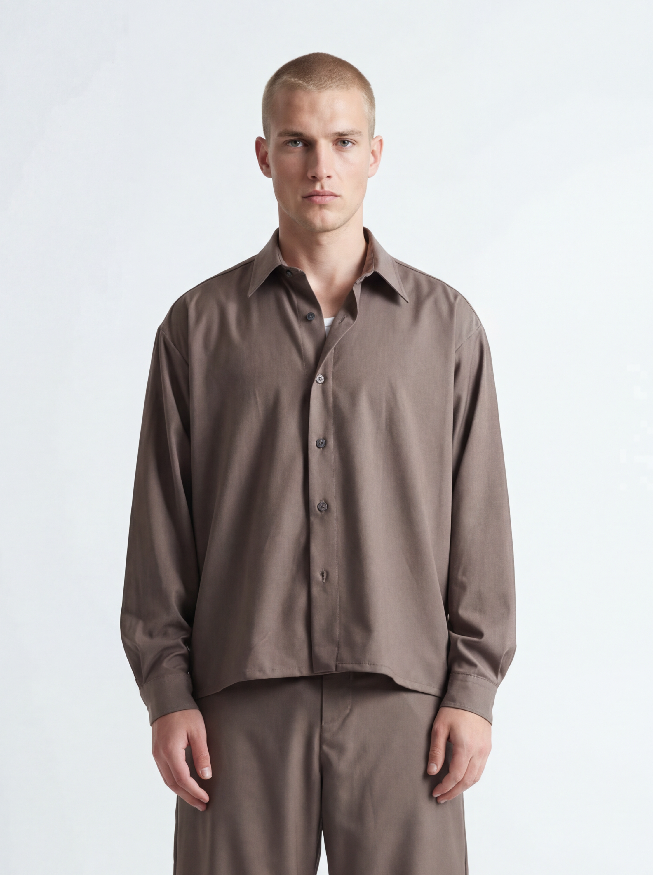 Camicia Crop ‘’ Core ‘’ Tortora